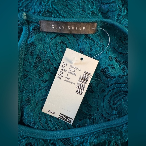 Suzy Shier Turquoise Lace Dress - Picture 5 of 5